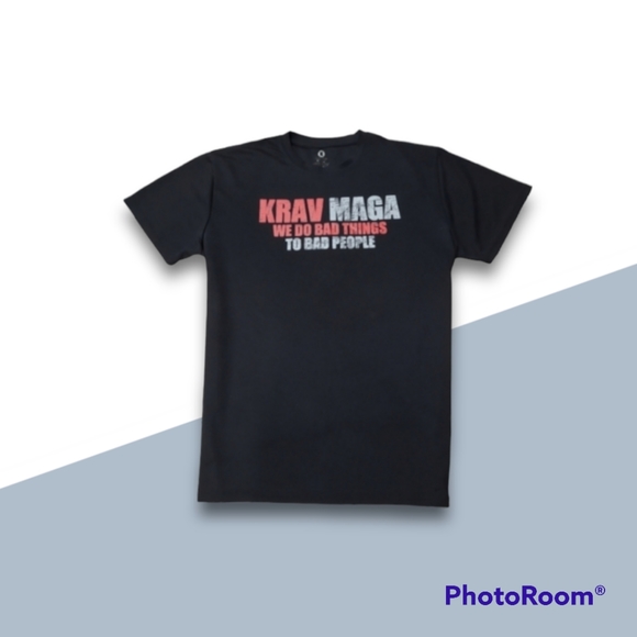 Grappling Training Krav Maga T-Shirt with Distressed Vintage Logo Design - Picture 1 of 1